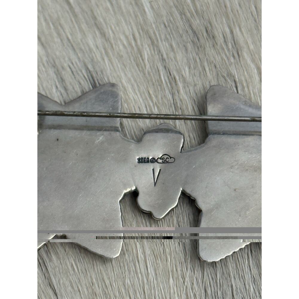 Native American Silver Cloud Robert Vandover Spiny Turquoise Cluster Pendant Pin - Picture 11 of 13